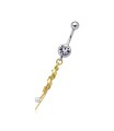 Stone Set with Chain Belly Piercing SPLP-02